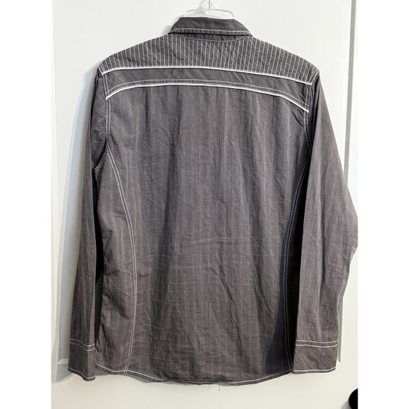 Buckle Black Standard Fit Snap Button Long Sz L Gray Western Cowboy Rodeo - Picture 6 of 9